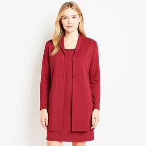 ❤️ Coldwater Creek Dark Red Jacket & Tank Dress Set – Size M